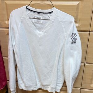 Izod v-Neck Sweater in White